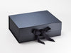 Pewter A4 Deep Luxury Gift Box with changeable ribbon
