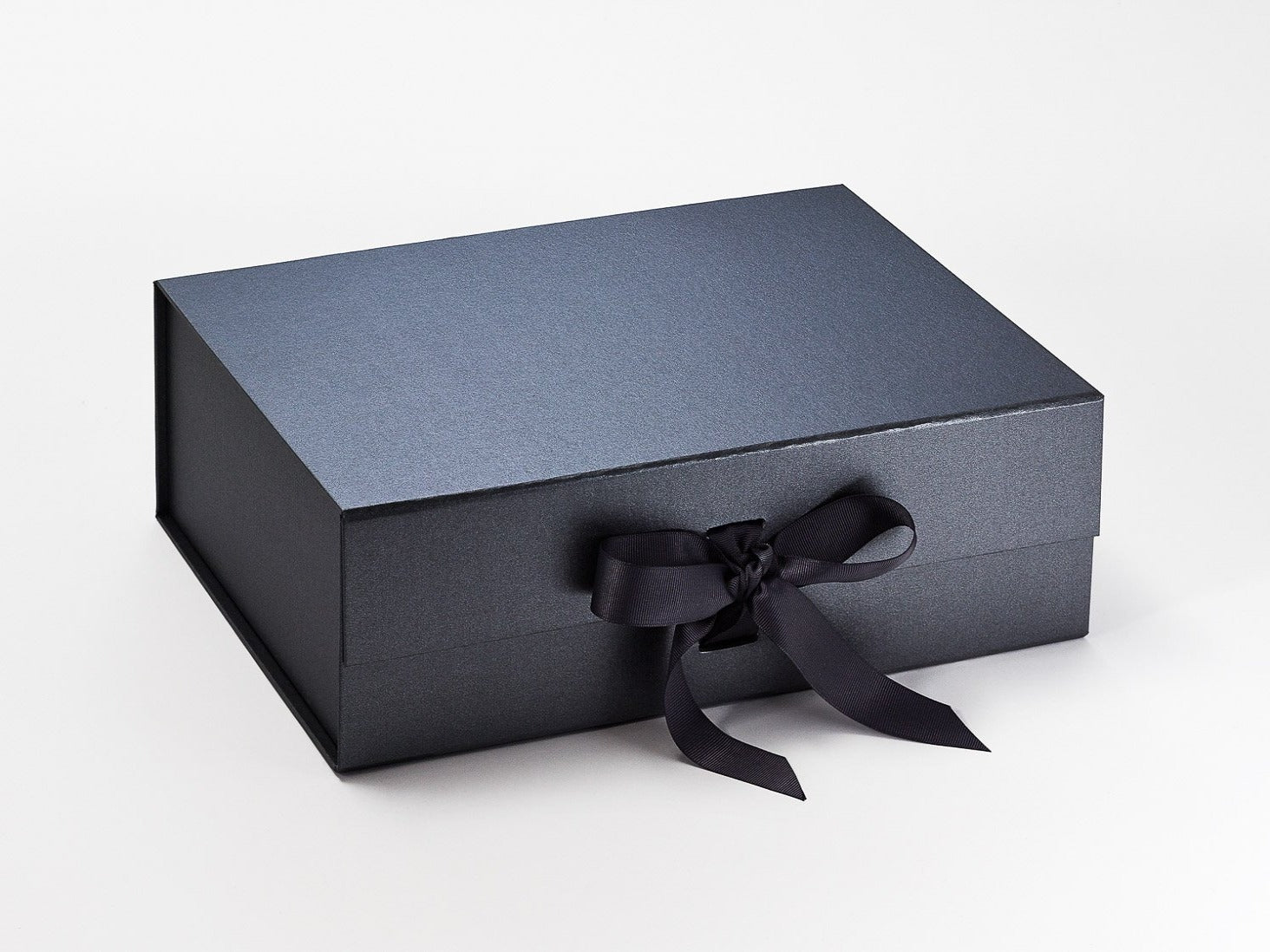 Pewter A4 Deep Luxury Gift Boxes with changeable ribbon