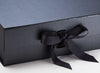Pewter A4 Deep Luxury Gift Box Sample Ribbon Detail