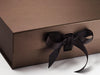 Bronze A4 Deep Folding Gift Box Sample Ribbon Detail