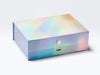 Holographic Rainbow A4 Deep Gift Box Featured with Rainbow Crystal Decorative Closure