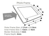 White Photo Frame Size Drawing in Centimeters