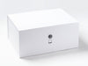 White A3 Deep Gift Box Featuring Grey Opal Dome Decorative Closure