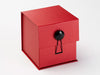 Red Large Cube Gift Box Featured with Black Diamond Closure