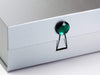 Silver Gift Box Featured with Emerald Gemstone Closure