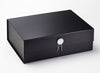 Rainbow Crystal Gemstone Gift Box Closure Featured on Black A4 Deep Slot Gift Box