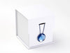 White Small Gift Boxes with Sapphire Gemstone Closure