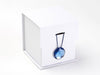 White Small Gift  Boxes with Sapphire Gemstone Closure