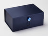 Sapphire Gemstone Gift Box Closure Featured on Navy A5 Deep Gift Box