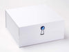 White XL Deep Gift Box with Sapphire Gemstone Closure