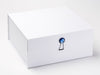 Sapphire Gemstone Gift Box Closure Featured on White XL Deep Gift Box