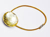Citrine Gemstone Gift Box Closure with Gold Elastic