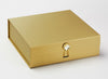 Citrine Gemstone Gift Box Closure on Gold Large Gift Box