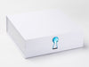 White  Large Gift Box Featured with Blue Zircon Gemstone Closure