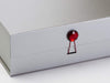 Silver Gift Box Featured with Round Ruby Gemstone Closure