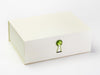 Peridot Gemstone Gift Box Closure Featured on Ivory A4 Deep Gift Box