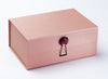 Garnet Gemstone Gift Box Closure on Rose Gold Gift Box