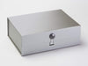 Silver A4 Deep Gift Box Featuring Gray Opal Dome Decorative Closure