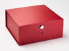 Silver Metallic Dome Gift Box Closure Featured on Red XL Deep Gift Box