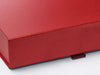 Red A4 Shallow Gift Box Ribbon Tab Detail from Foldabox USA