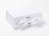 White A5 Deep Folding Snap Shut Gift Box with changeable ribbon