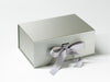 Silver Grey A5 Deep Slot Gift Box Sample with changeable ribbon from Foldabox