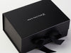 Black Luxury Gift Box with Custom Printed white Logo from Foldabox