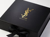 Black Luxury Gift Box with Custom Gold Foil YSL Logo print