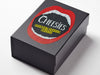 Black Gift Box with Custom CMYK Digital Print Design to Lid