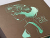 Bronze Folding Gift Box with Custom Turquoise Foil Logo