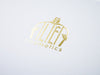 Custom Gold Foil Logo to Lid of White Folding Gift Box