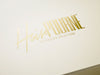 Gold Foil custom logo printed onto Ivory Gift Box