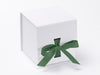 Large White Cube with Slots and Sage Green Ribbon from Foldabox USA
