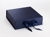 Navy Blue Large Folding Gift Box Sample Supplied with Ribbon