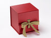 Large Red Cube Slot Gift Box Featured with Gold Ribbon