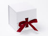 Large White Cube Slot Box with Red Ribbon from Foldabox USA