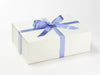 Lavender Recycled Satin Ribbon Featured on Ivory A4 Deep Gift Box
