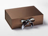 Leaf Garland Double Ribbon Bow on Bronze Gift Box
