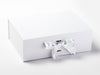 Example of Love and Thanks Double Ribbon Bow on White A4 Deep Gift Box