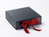 Medium Black Slot Gift Box featured with Bright Red Grosgrain Ribbon