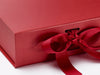 Medium Pearl Red Gift Box Sample Ribbon Detail