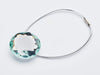 Mint Green Tourmaline Gemstone Closure with Silver Elastic Cord Loop