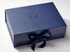 Navy Blue Gift Box with Custom Debossed Logo