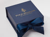 Small Navy Gift Box with Custom Gold Foil Logo
