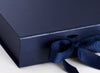 Navy Blue Medium Folding Gift Box Ribbon Detail