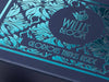 Navy Blue Gift Box with Turquoise Foil Custom Printed Design