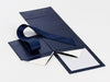 Navy Blue Large Cube Gift Box Sample Supplied Flat with Ribbon