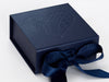 Navy Blue Gift Box with Custom Debossed Logo