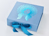 Pale Blue Gift Box Featured with Blue Foil Logo and Methyl Blue Ribbon
