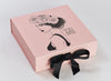Example of Black Ribbon Bow on Pale Pink Gift Box